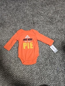 Carter's Baby Junge orange Thanksgiving einteiliger Bodyanzug Größe 3 Monate neu mit Etikett - Bild 1 von 2