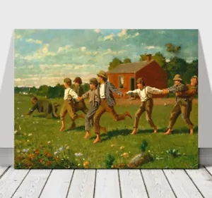 WINSLOW HOMER - Snap the Whip -CANVAS ART PRINT POSTER - Children Playing 12x8" - Imagen 1 de 1