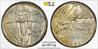 PCGS MS66+ 1928 Oregon Commemorative Half Dollar Plus - Image 1 of 3