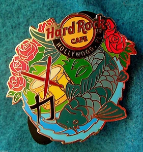 HOLLYWOOD FL KOI FISH FUERZA TAMBOR BAQUETA SERIE ROSAS Hard Rock Café PIN LE - Imagen 1 de 1