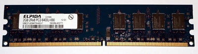 2 GB DDR2-RAM 240-pin 2Rx8 PC2-6400U non-ECC  'Elpida EBE21UE8AFFA-8G-F' - Image 1 of 2