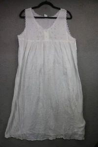 Amanda Stewart Country Sleeveless Embroidered Long Nightgown-M-Prairie - Picture 1 of 9