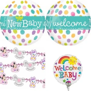 Welcome New Baby Balloon Baby Shower Balloon Gender Reveal Baby Balloon Orbz - Picture 1 of 12