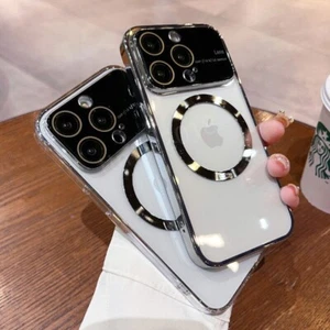 Für Apple iPhone 15 14 Pro Max 13 12 Magsafe Klar Case Handy Magnet Schutzhüllen - Zdjęcie 1 z 18