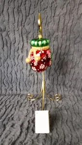 Christopher Radko, Knitten Mitten, Ornament Red. Green, Gold Tassel ,with Tag - Picture 1 of 9
