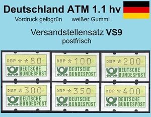 Bund ATM 1.1 hv weißer Gummi Versandstellensatz VS9 postfrisch * Automatenmarken - Picture 1 of 2