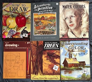 6 Vintage Walter T. Foster Kunst Bücher Zeichnen lernen Bäume Farbe - Bild 1 von 2