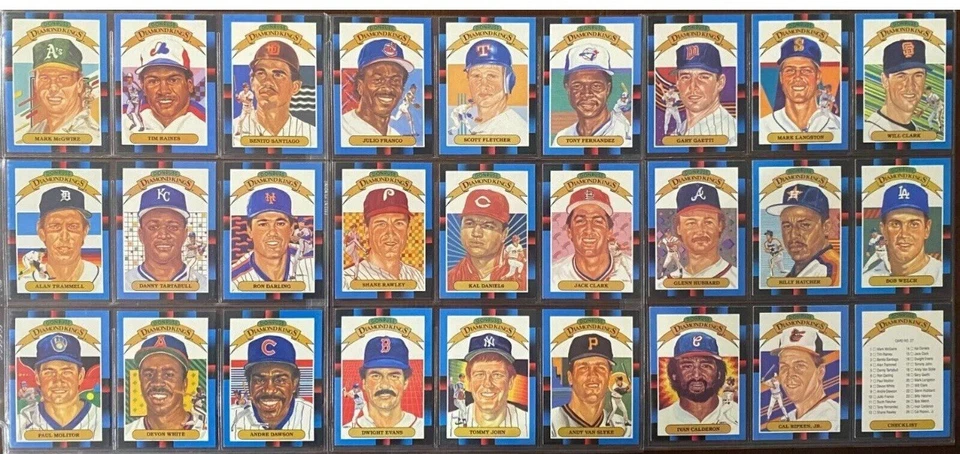 Lote de (18) juegos completos Donruss Diamond Kings 1988 #1-27 McGwire Ripken Foto 1 de 2