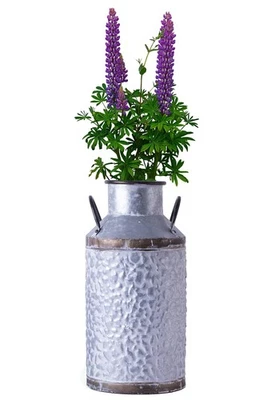 Rustic Farmhouse Style Galvanized Metal Milk Can Decoration Planter and Vase,... - Image 1 of 4