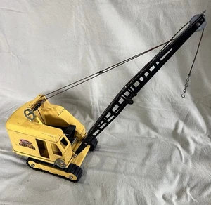 Vintage 1960s Tonka Dragline Dredging Crane Bucket Yellow 6” W x 9” L x 21" H - Picture 1 of 14