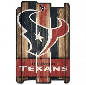 Houston Texans Wood Fence Sign 11"x17" [NEW] NFL Wall Man Cave Fan Wall
