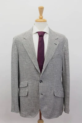 NWT $5445 Brunello Cucinelli Men's Houndstooth 2-Piece Suit W/ Logo Buttons A248 - Image 1 of 4