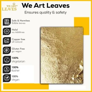 Edible Pure Gold Leaf 4.33cm x 4.33cm 24K Carat Cake Bake Decor UK Best Stock - Picture 1 of 5