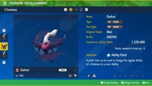 Pokemon Scarlet Violet Ultra Shiny 6IV Darkrai - Fast Trade - FREE Ability Patch - Picture 1 of 4