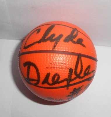 Clyde Drexler Autographed Mini Basketball Blazers Rockets Proof Signed - Image 1 of 4