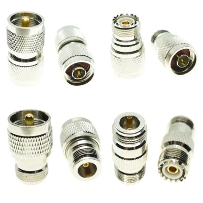 N Male Plug to SO-239 PL259 UHF Female Jack RF Coaxial Adapter Barrel Connector - Image 1 of 4