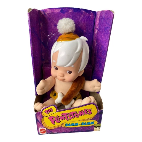 RARE VINTAGE 1993 FLINTSTONES Bamm Bamm PLUSH SOFT DOLL VINYL HEAD MATTEL NOS Cover
