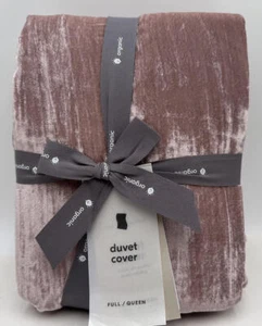 West Elm üppiger Crinkle Samt FULL QUEEN Bettbezug ~ Dusty Blush - Bild 1 von 2