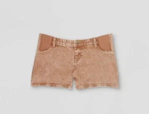 NEW ISABEL MATERNITY SHORTS Brown Distressed Side Panels VARIOUS SIZES - Picture 1 of 2