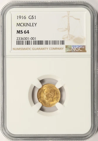 1916 McKinley G$1 Commemorative Gold Dollar NGC MS64 Cover