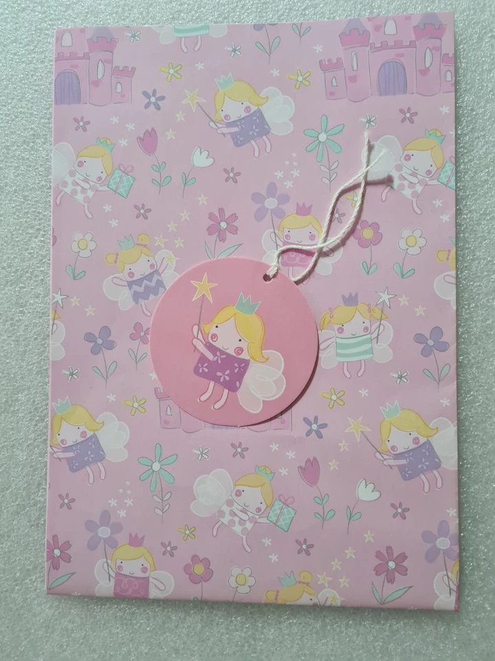 Pink Fairy Wrapping Paper x 1 with Gift Tag. - Image 1 of 1