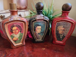 Vintage Jim Beam Bottles - Musicians/Composers - Mozart, Chopin, Beethoven - Picture 1 of 2
