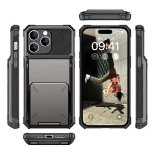 Custodia a portafoglio iPhone 15 Pro Max SUV flip cover con protezione slot per schede - Foto 1 di 10