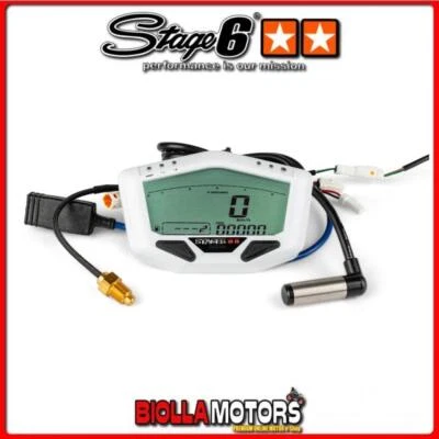 S6-4081/WH CONTACHILOMETRI DIGITALE MULTIFUNZIONE STAGE6 R/T MK2 BIANCO - Immagine 1 di 4