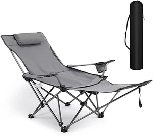 Camping Chair Foldable Beach Chairs Adjustable High Back Lawn Chair Recliner.... - Picture 1 of 8