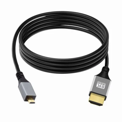 Mini/Micro HDMI to HDMI 4K 8KHyper Super Flexible Slim Cord for Camera HDTV - Image 1 of 4