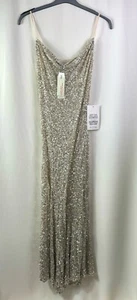 Never Fully Dressed Bridal sequin cowl neck midaxi dress in champagne, Size 10 - Picture 1 of 2