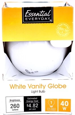 Essential White Vanity Globe Light bulb,40W,G25 Bulb - Image 1 of 2