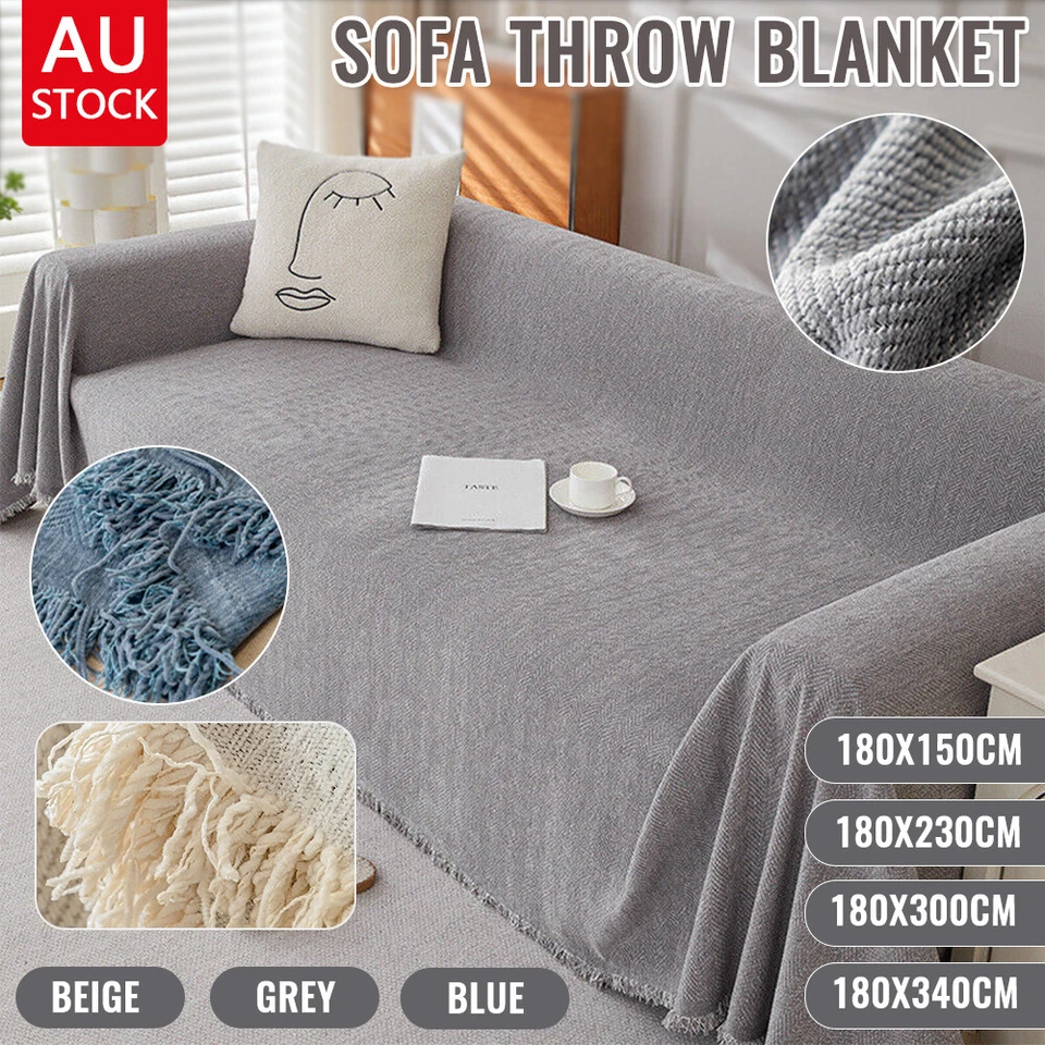 Sofa Throw Rug Couch Lounge Sofa Blanket Bed Two Sides Large Cover AU - image 1 of 4