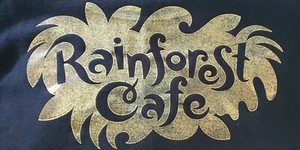 Rainforest Cafe Womens Hoodie Sweatshirt Navy Blue with Gold Logo Size Large - Picture 1 of 11