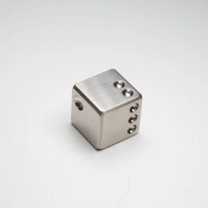 1pcs Solid Titanium Alloy Dice Toy 14mm Six Sided Chilled Red Wine Beer Dice - Picture 1 of 5