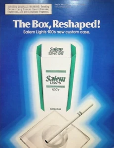 VINTAGE 1980s Print Ad ~ Salem Lights 100s Cigarettes ~ The Box, Reshaped! - Picture 1 of 1