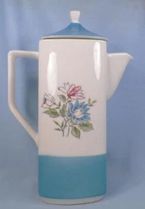 Blue Lagoon Coffeepot Japan Stoneware Mid Century Modern Coffee Pot Vintage 4901 - Picture 1 of 9