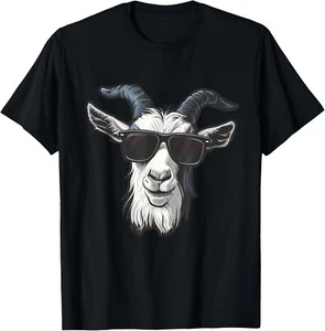 Goat Sunglasses Graphic Gift Unisex T-Shirt - Picture 1 of 4