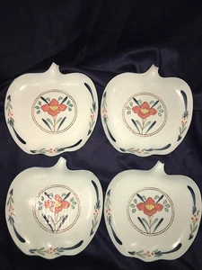 Juego de platos Neiman Marcus Japón porcelana forma manzana pintados a mano cerámica floral - Imagen 1 de 8