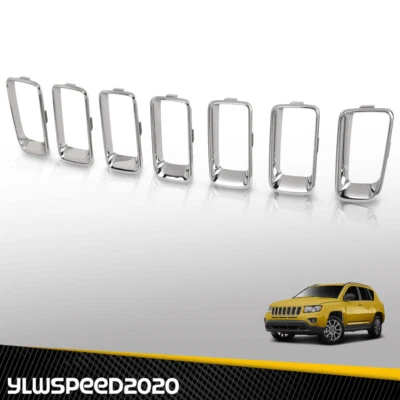 7PCS Chrome Grille Trim Molding Insert Fit For Jeep Compass 2011-2017 68109865AA - Image 1 of 4