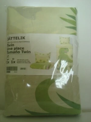 Juego de cama para niños IKEA Dinosaurs JATTELIK doble funda nórdica y funda de almohada amarillo verde  Foto 1 de 4