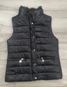 Mayoral Jeans Black Sleeveless Jacket With Faux Fur Collar - Picture 1 of 3