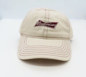 Budweiser Embroidered Patch Khaki Adjustable Baseball Hat Cap - Picture 1 of 12
