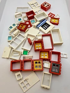 Lego Windows Doors Shutters Screens Mullions Red White Parts & Pieces - Picture 1 of 8