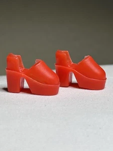 Vintage Daisy Mary Quant Red Clone Doll Clog Shoes ~ Unmarked - Picture 1 of 8