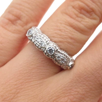 Anillo JUDITH RIPKA 925 Plata de Ley Corte Redondo C Z Talla 6 Foto 1 de 4