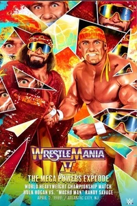 WWE GIANT 24”x36” POSTER PRINT - Wrestlemania 5 - Mega Powers Hulk Hogan Macho - Picture 1 of 1
