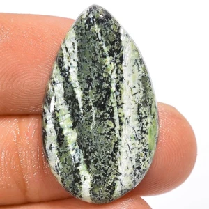 Natürlicher grüner Schweizer Opal Birnenform Cabochon Edelstein 14,5 kt 28 x 17 x 4 mm A-14993 - Bild 1 von 1
