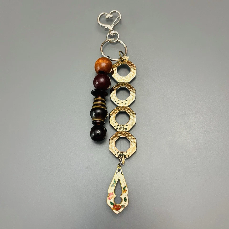 Llavero hecho a mano bolso encanto reciclado vintage joyería pulseras y pendientes Foto 1 de 4