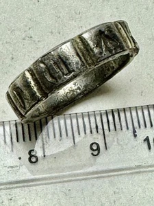 Mittelalter 14./15. Jahrhundert Silber Fingerring: S*I*E*N* - 22 mm (SHC) - Bild 1 von 5